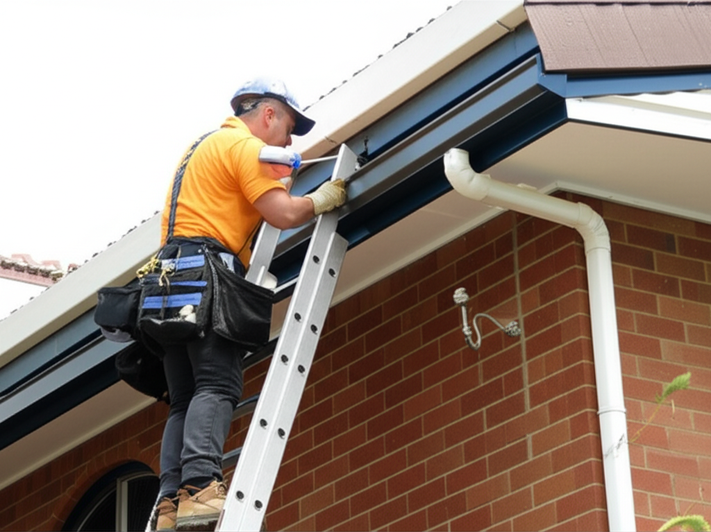 New guttering system installed on a residential home